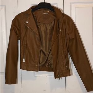 Fake Leather Brown Jacket
